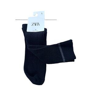 Zara Rib Socks Black with Grey Stripe ( L )
